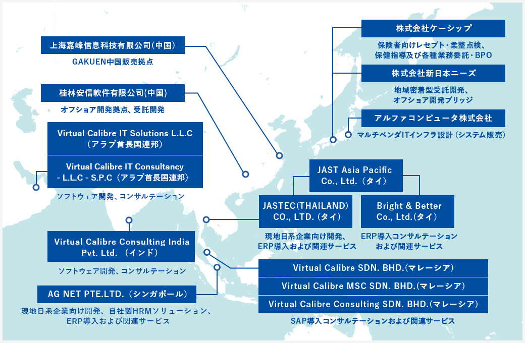 所在地地図：グループ会社